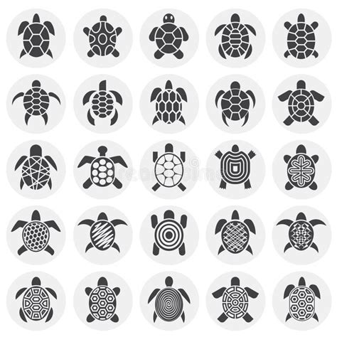 Sea Turtle Icons Set on Background for Graphic and Web Design. Simple ...