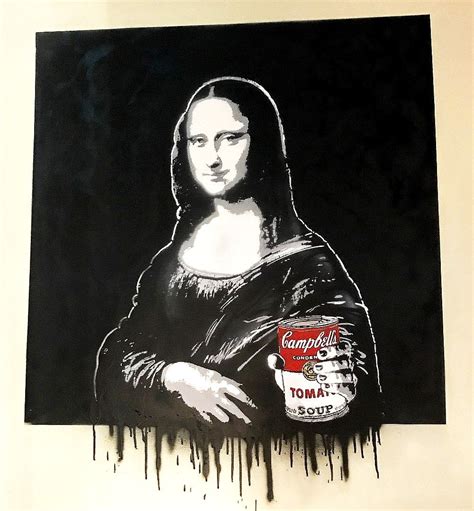 Mona Lisa with Tomato Soup against the Black Square, N888K, Canvas – Spray Paint, 2017 : r/Art