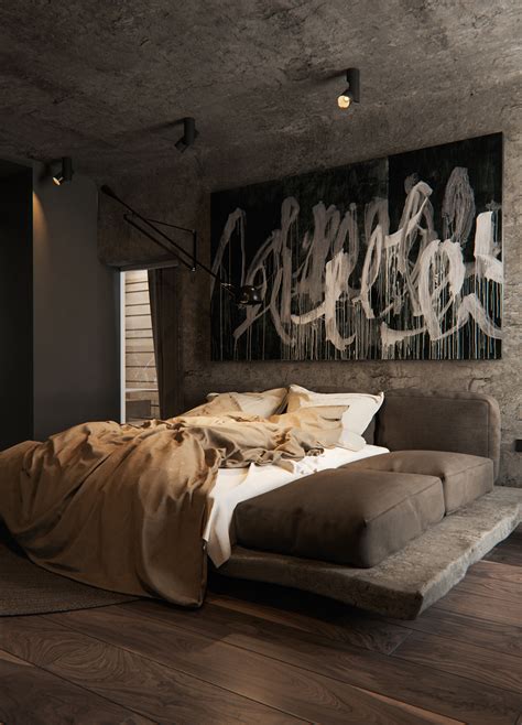 Stone-black bedroom Sergey Makhno Architects on Behance