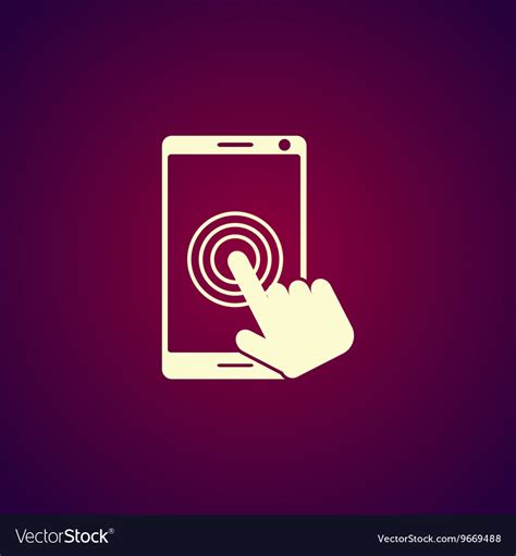 Touch screen smartphone icon Royalty Free Vector Image