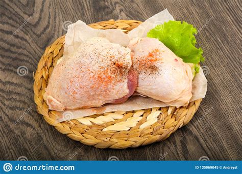 Raw chicken thigh stock image. Image of cuisine, horizontal - 135069045