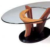 Colorful Artistic Coffee Table with Oval Glass Top