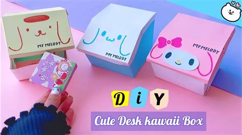 how to make desk Kawaii box /handmade paper kawaii box / Diy kawaii box ...