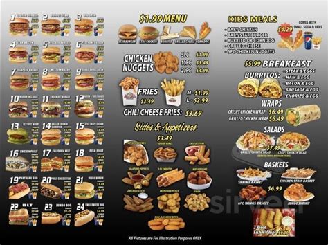 Five Star Burger menu in Stockton, California, USA