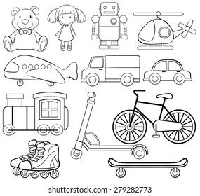 Set Classic Toys Simple Design Stock Vector (Royalty Free) 279282773 | Shutterstock