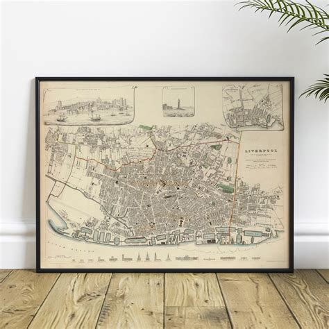 1836 Liverpool Antique Map of Liverpool Old Historical Map - Etsy