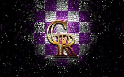 Download wallpapers Colorado Rockies emblem, glitter logo, MLB, violet ...