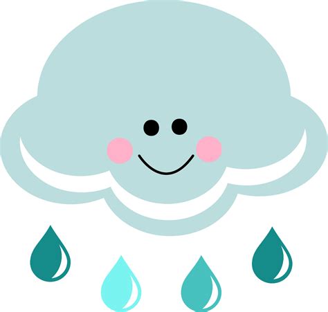 Rain Cloud Storm Clip Art - Rainy Cloud With A Face - Png Download ...