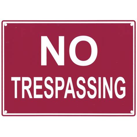 Signage - No Trespassing - Safety Supplies Unlimited