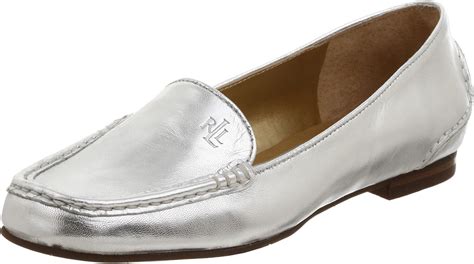 Amazon.com | Lauren Ralph Lauren Women's Clara Loafer,Silver,8.5 M US ...