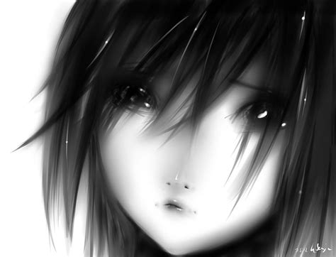 1920x1080px, 1080P Descarga gratis | Chica anime ~ blanco y negro, arte, guay, chica anime ...