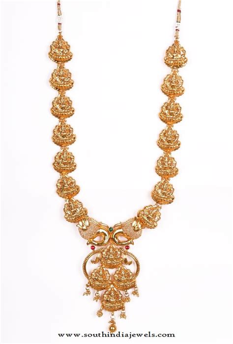 Gold Plated Long Temple Necklace from Tjori ~ South India Jewels