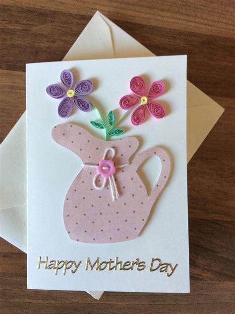 Handmade quilled mothers day car | Mother's day greeting cards, Cards handmade, Mothers day cards