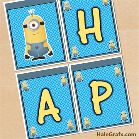 FREE Printable Despicable Me Minions Birthday Banner Pack