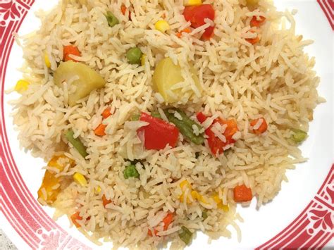 Easy Vegetable Rice Pilaf With Mixed Veggies On Stove Top