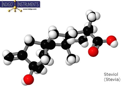 Stevia Sweetener Chemical Structure Molecule Model built with Indigo Instrument ...