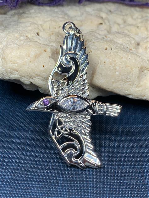 Celtic Raven Necklace, Wiccan Jewelry, Crow Pendant, Irish Jewelry, Bird Jewelry, Pagan Jewelry ...