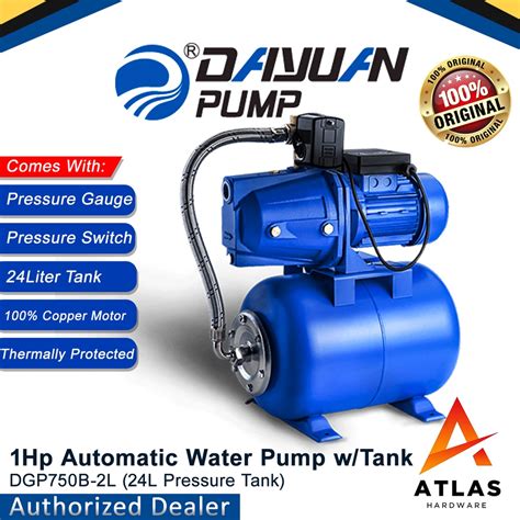 Dayuan Self Priming 1Hp Water Pump + Bladder Tank (24Liters) Built in ...