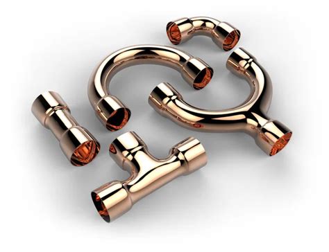 Copper pipe fittings Stock Photo by ©coddie 36447293