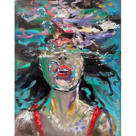 Woman Painting Original Art Portrait Woman Art Underwater Painting 10 ...