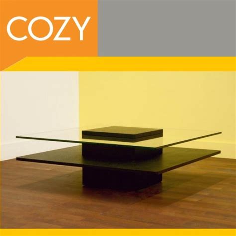 ZEN Modern Wenge Wood & Glass Top Coffee Table