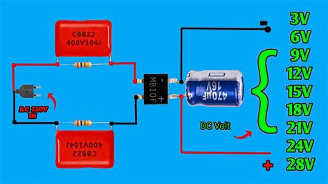 Mb10f bridge rectifier se led drive circuit banaye |. 3V 6V 9V 12V 15V 18V 21V DC - YouTube