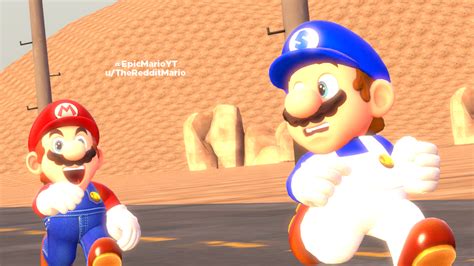 Mario chases SMG4 down the road. : SMG4