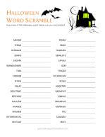 Halloween Word Scramble - Printable Halloween Games