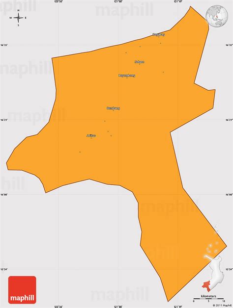 Political Simple Map of Nueva Vizcaya, cropped outside