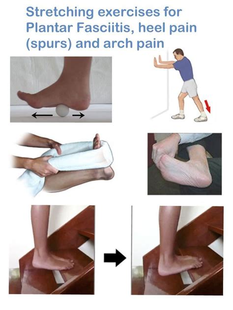 Stretching exercises for Plantar Fasciitis, heel pain (spurs) and arch pain IMPORTANT: The ...