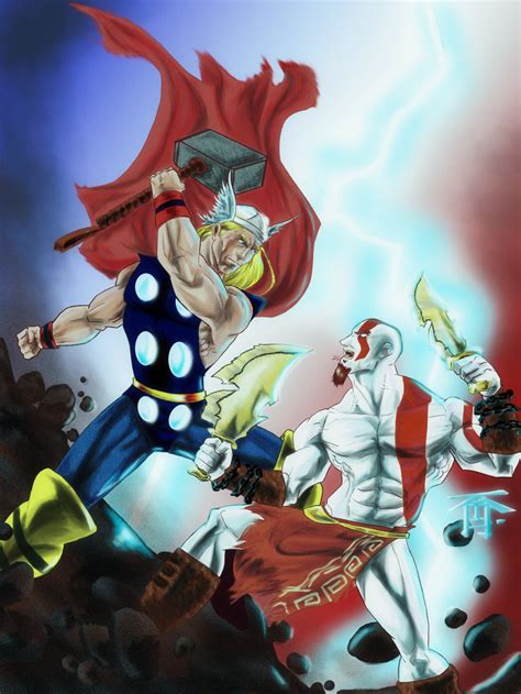 Kratos VS Thor by tofurizer on DeviantArt