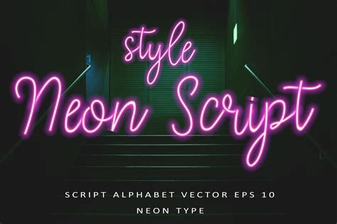 Neon Style | Script Alphabet Vector | Script Fonts ~ Creative Market