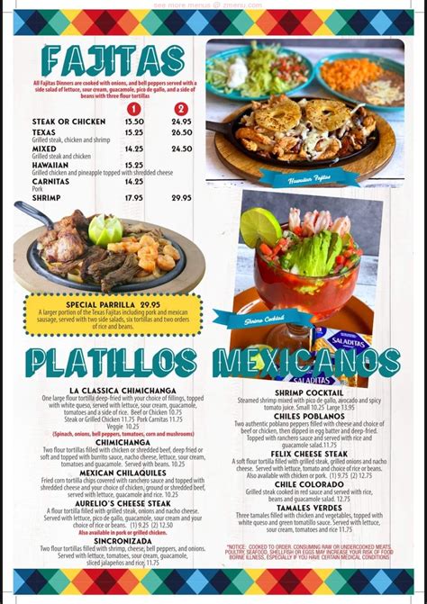 Online Menu of Aurelio's Mexican Restaurant Restaurant, Buford, Georgia ...