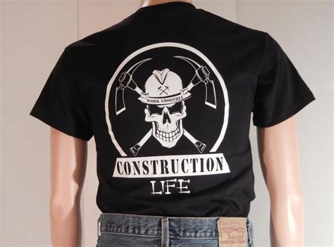 T-Shirt - Black (Double sided logo) - Construction Life