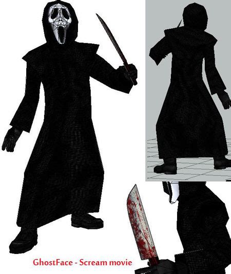 Scream - Ghostface Paper Model ~ Paperkraft.net - Free Papercraft ...