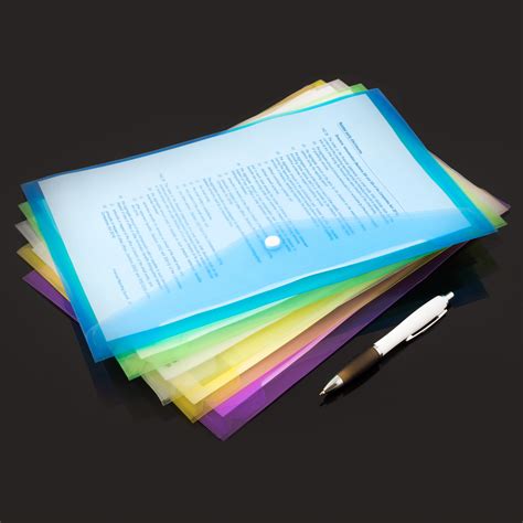 A4 Plastic wallets Stud Document Wallet Files Folders Filing School ...