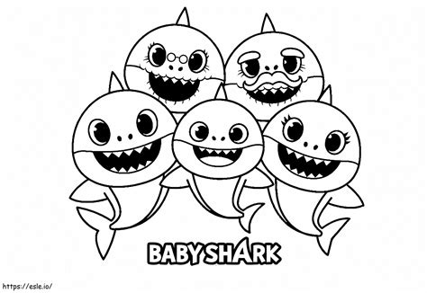 Baby Shark Family coloring page