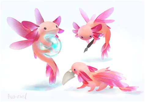 axolotl fae dragon familiar ;-D - Avariel's Doodle Dump