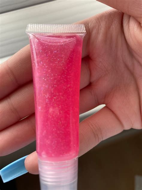 Pink glitter lip gloss | Etsy