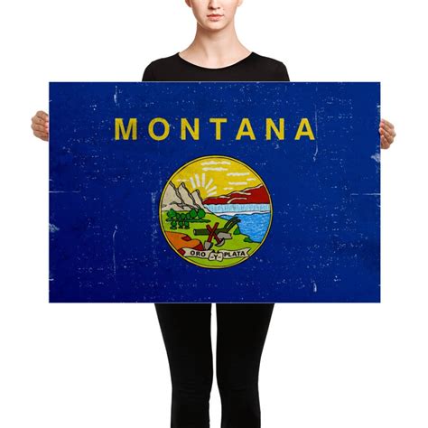 Montana Flag Montana Flag Art Montana State Montana Flag | Etsy