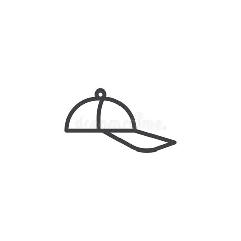 Baseball cap outline icon stock vector. Illustration of baseball ...