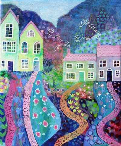 Garden Paths, painting on canvas by Jessica Stride Naive Painting ...