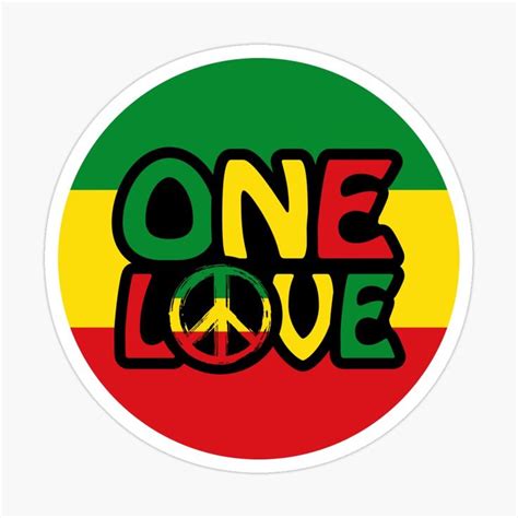 One Love Reggae Music, Peace Sign Sticker by Alma-Studio | First love, Reggae music, Reggae ...