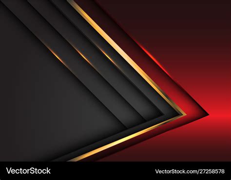 Abstract red grey gold metallic luxury overlap Vector Image