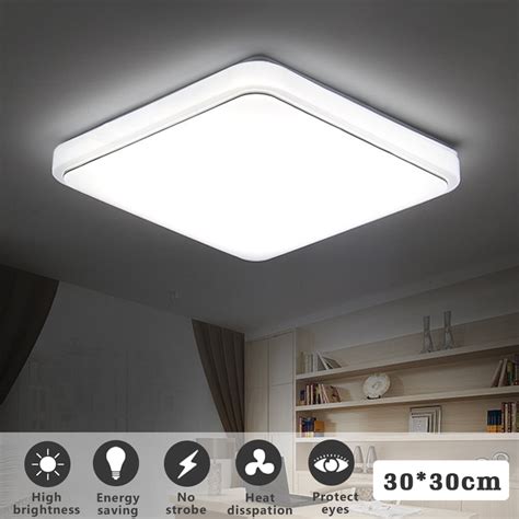 24W Modern LED Square Flush Mount Pendant Ceiling Light Fixtures for Home Kitchen Bathroom ...