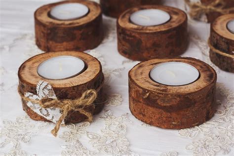 60 Set Rustic Candle Holders Rustic Wedding Decor Woodland - Etsy