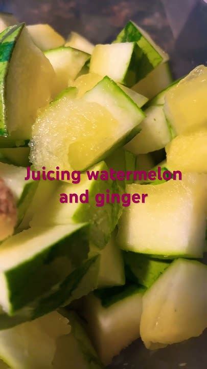 Yellow watermelon rinds and ginger. Pulp will go to compost. - YouTube