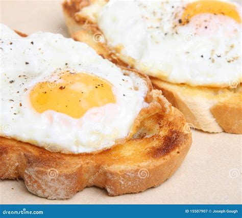 Fried Eggs On Toast Royalty Free Stock Photography - Image: 15507907