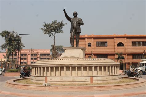 Ambedkar Circle made on Mint Sandstone with metal Statue at Golden Temple, Amritsar, India ...