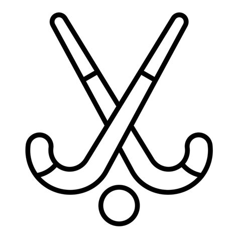 icono de línea de pelota y palo de hockey sobre césped 14730996 Vector en Vecteezy